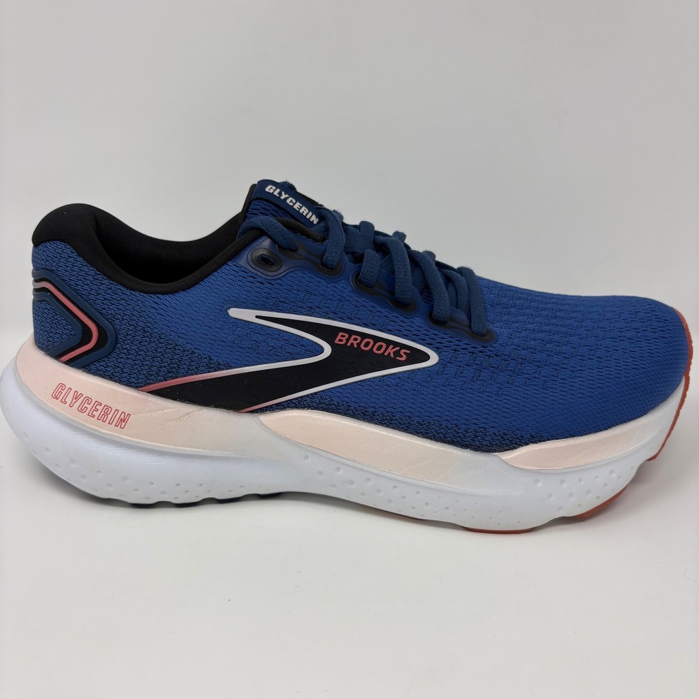 Brooks Glycerin 21 Womens Size 7.5 Blue White Athletic Running Shoes 1204081B496